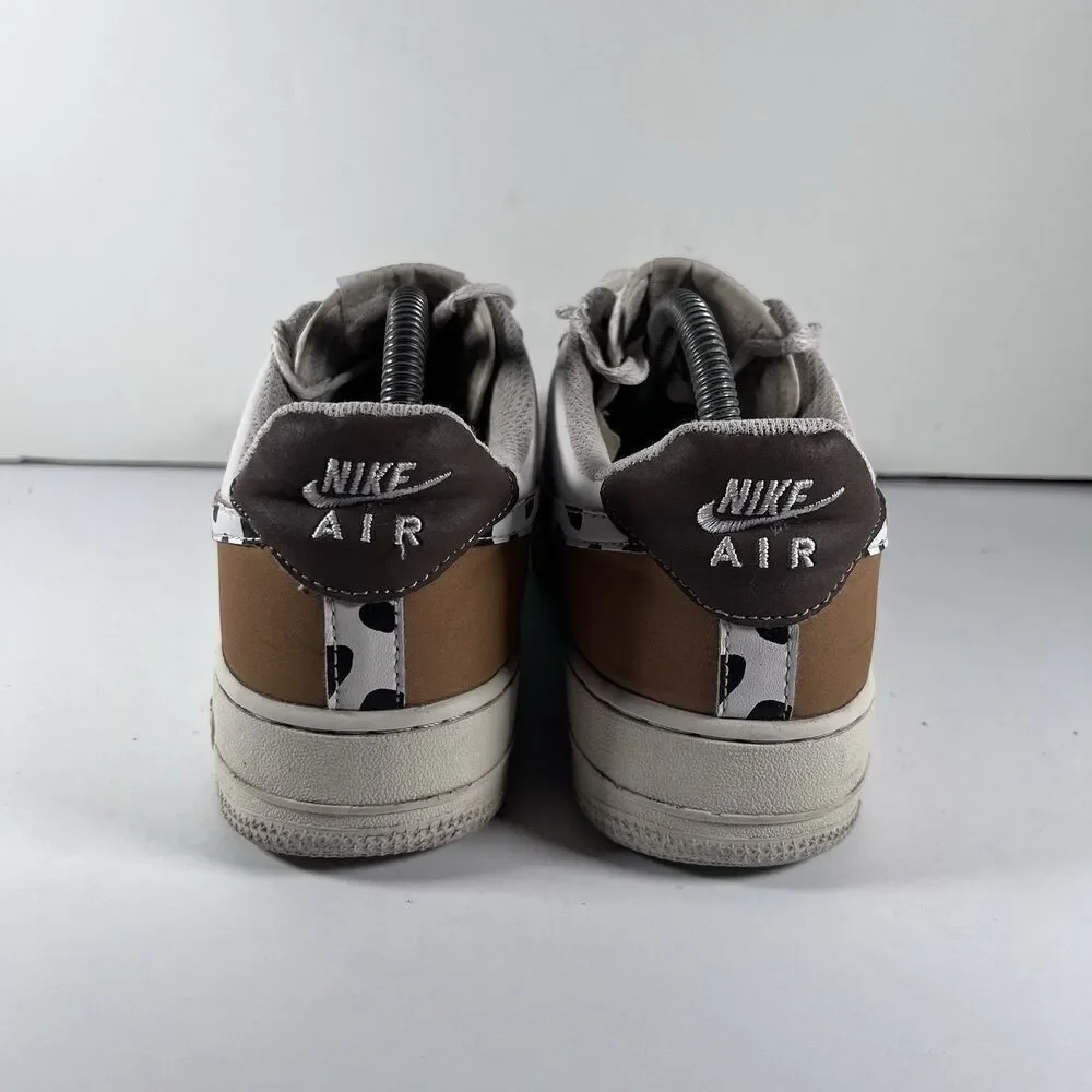 Nike Air Force 1 Low Custom Cow Print Lace Up Shoes Sneakers Women's 8.5